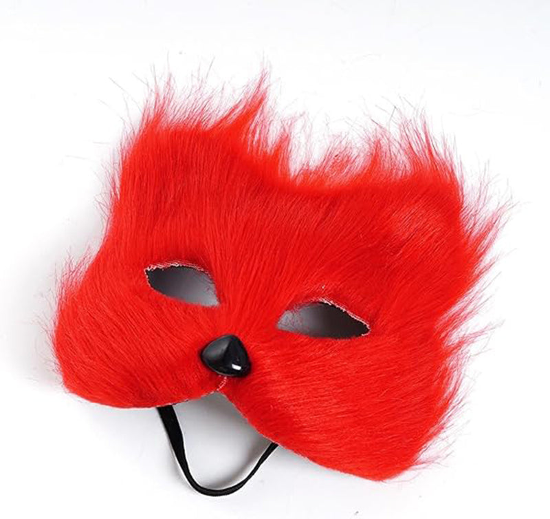 Faux Fox Masquerade Mask and Fox Tail Faux Fox Face Mask Cat Mask