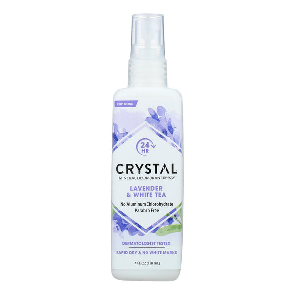 Crystal Essence Mineral Deodorant Body Spray Lavender And White Tea - 4 Fl Oz