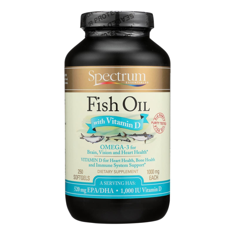 Spectrum Essentials Omega-3 Fish Oil With Vitamin D Dietary Supplement - 1 Each - 250 Sgel