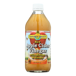 Dynamic Health Apple Cider Vinegar - With The Mother And Natural Honey - Glass Bottle - 16 Oz