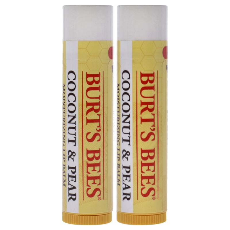 Coconut and Pear Moisturizing Lip Balm Twin Pack by Burts Bees for Unisex - 2 x 0.15 oz Lip Balm