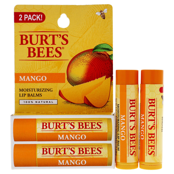 Mango Moisturizing Lip Balm Twin Pack by Burts Bees for Unisex - 2 x 0.15 oz Lip Balm