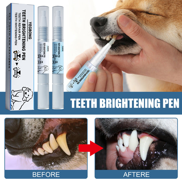 Teeth Brightening Pen For Pet Teeth Repairing Kit,Pet Dog Cat Teeth Cleaning Pen For Dental Care,Pet Teeth Whitening Pen Tool Dog Tooth Cleaning Pen - Resin Dental Plaque Tartar Remover