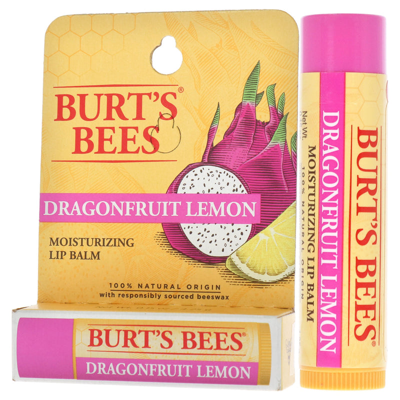 Dragonfruit Lemon Moisturizing Lip Balm by Burts Bees for Unisex - 0.15 oz Lip Balm