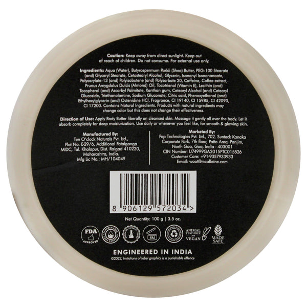 Coffee Body Butter with Almonds by mCaffeine for Unisex - 3.5 oz Body Butter