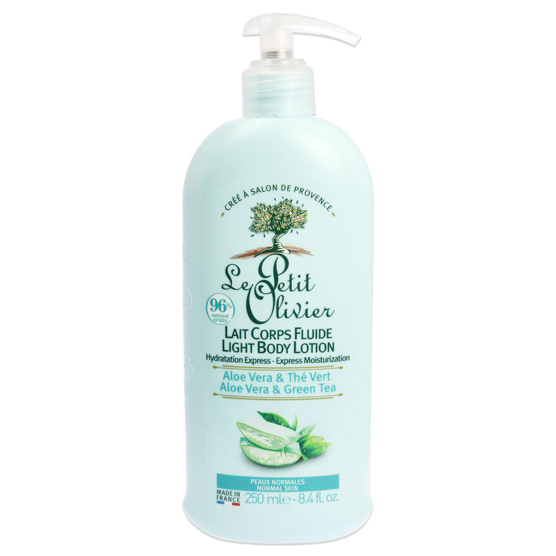 Light body Lotion - Aloe Vera and Green Tea by Le Petit Olivier for Unisex - 8.4 oz Body Lotion