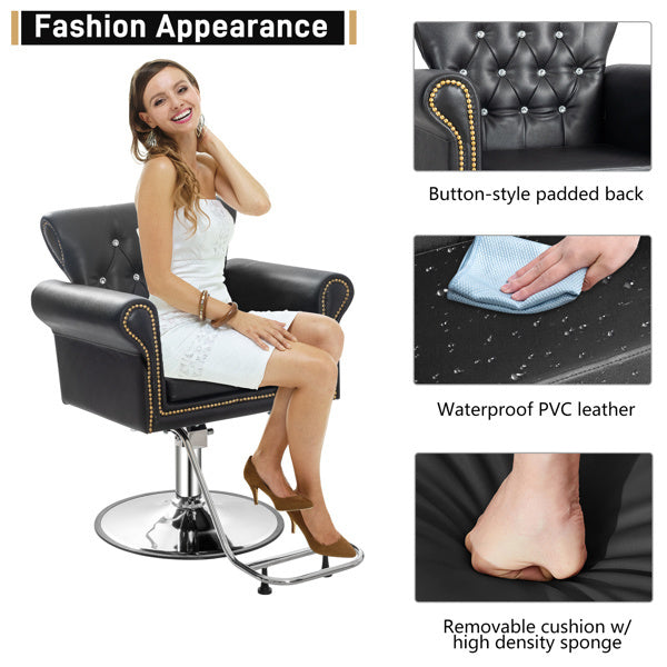 PVC holster electroplated 580 disc rivets acrylic buckle U-shaped foot strap pedestal chair black