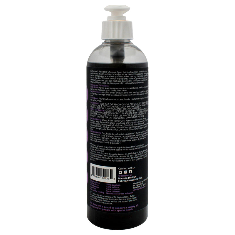 Activated Charcoal Liquid Soap - Lavender