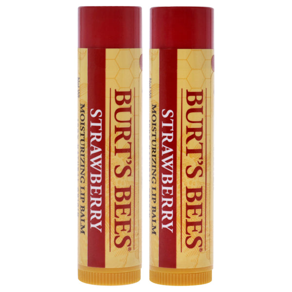 Strawberry Moisturizing Lip Balm Twin Pack by Burts Bees for Unisex - 2 x 0.15 oz Lip Balm