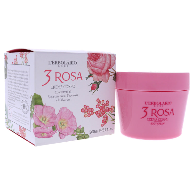 Body Cream - 3 Rosa by LErbolario for Women - 6.7 oz Body Cream