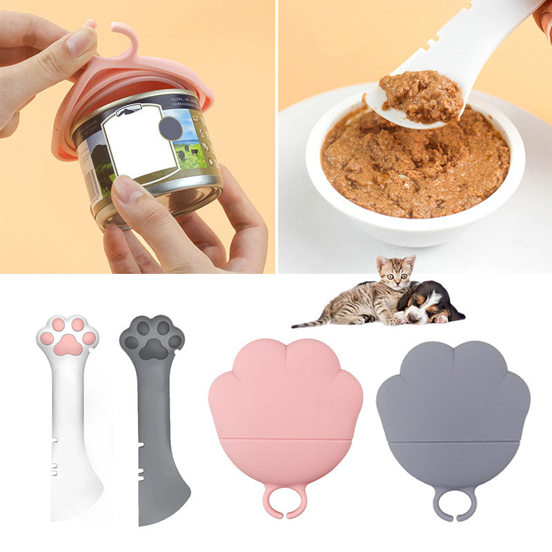 Multifunction Pet Canned Spoon Jar Opener Puppy Feeding Mixing Wet Dry Scoop Cat Dog Accessories Feeder Shovel Pets Tableware Multifunction Pet Canned Spoon Jar Opener Puppy