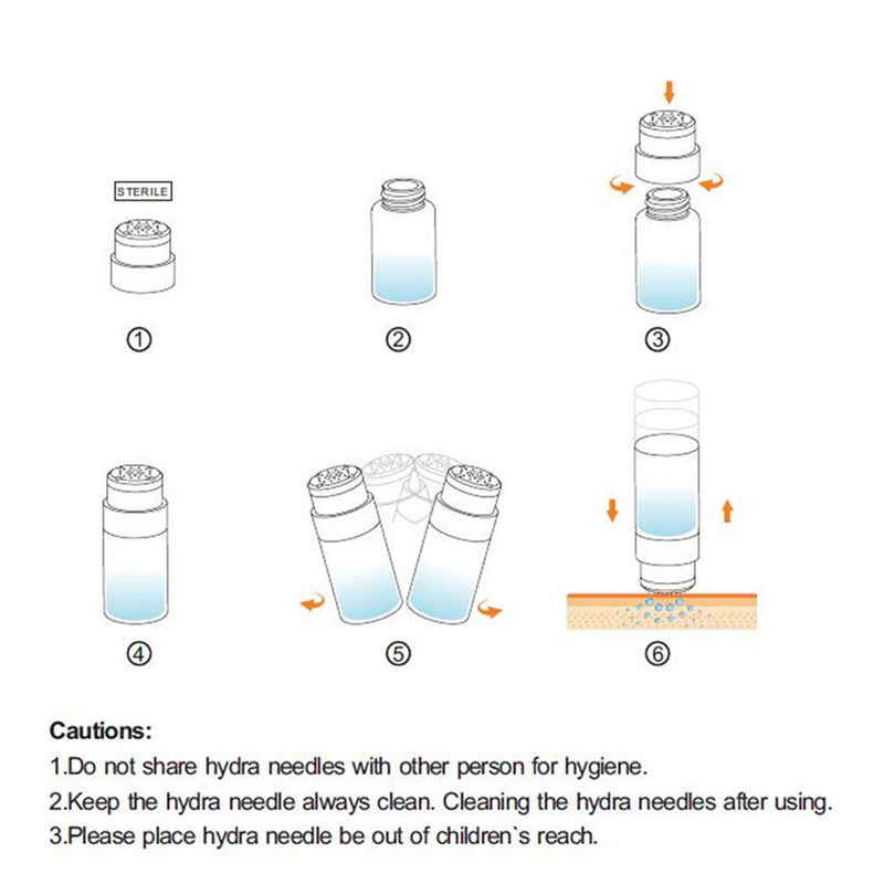 HYDRA 20pin Needles Bottle 0.5 mm Acupuncture Screw Microneedle Derma Stamp Skin Rejuvenation