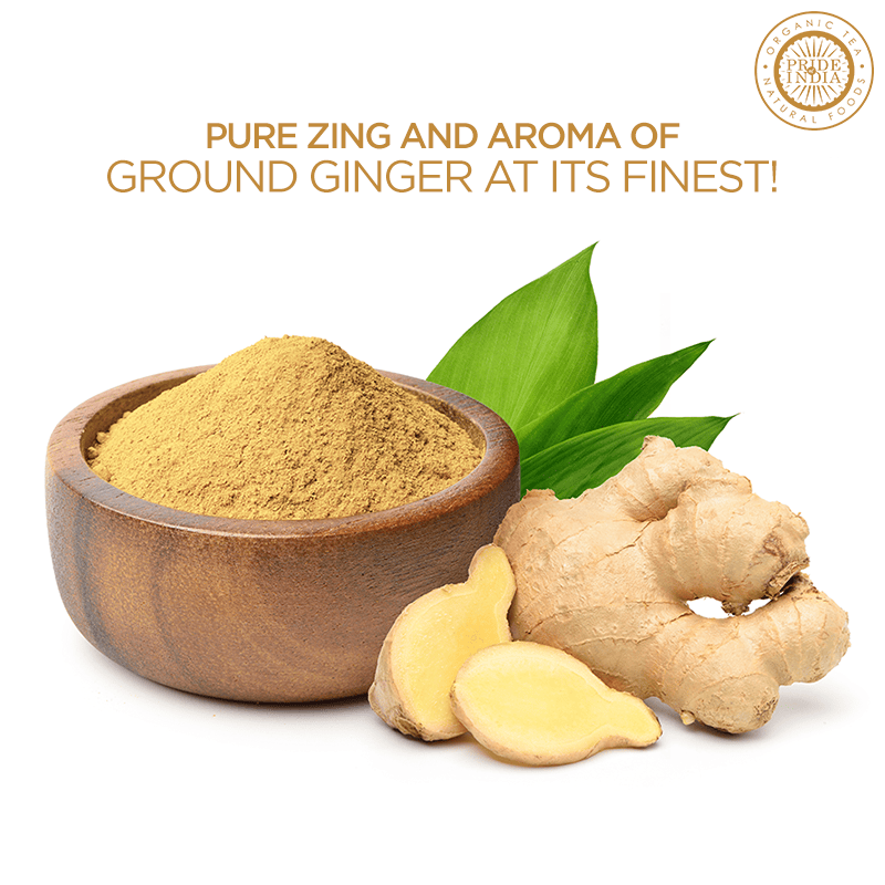 Pride of India | Ginger Fine Ground 6 oz (17 gm) Small Dual Sifter Jar | Easy to Use Blends Well | Perfect for Cooking, Baking, Tea, Curries, Soups | All Natural, Vegan, Non-Bioengineered, Gluten-Free