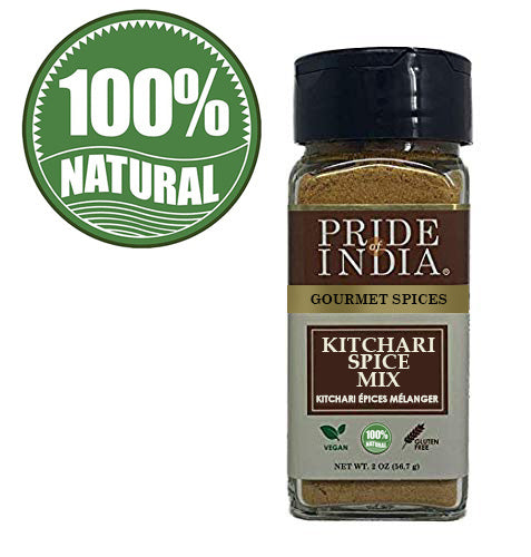 Pride of India - Kitchari Spice Seasoning - Made with Authentic Indian Spices - Good for Health Cleanse & Diet - Easy to Use - 2 oz. Small Dual Sifter Bottle