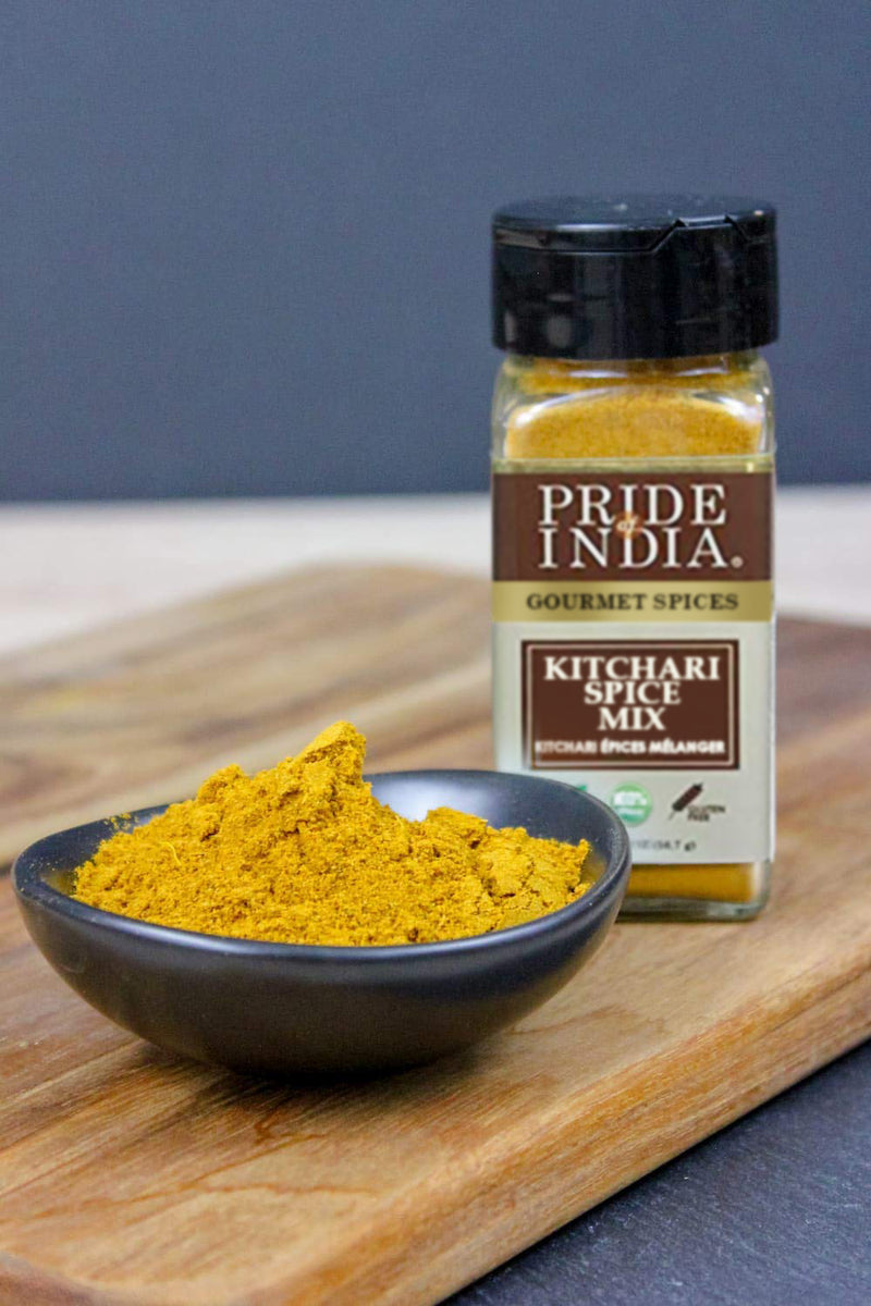 Pride of India - Kitchari Spice Seasoning - Made with Authentic Indian Spices - Good for Health Cleanse & Diet - Easy to Use - 2 oz. Small Dual Sifter Bottle