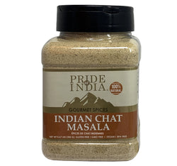 Pride of India | Indian Chat Masala Seasoning Spice 8 oz (226.79 gm) Medium Dual Sifter Jar | Ideal for Savory Dishes | Perfect Seasoning for Drinks/Salads/Fruits | Preservatives Free | Easy to Store