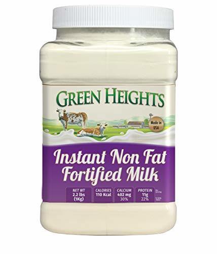 Instant Fortified Nonfat Milk Powder Jar 2 Pound / 900 GMS Jar (28+ Servings) - Proudly Made in America - Healthy Nourishing Essentials by Green Heights 32 oz