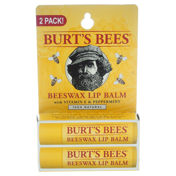 Beeswax Lip Balm Twin Pack by Burts Bees for Unisex - 2 x 0.15 oz Lip Balm