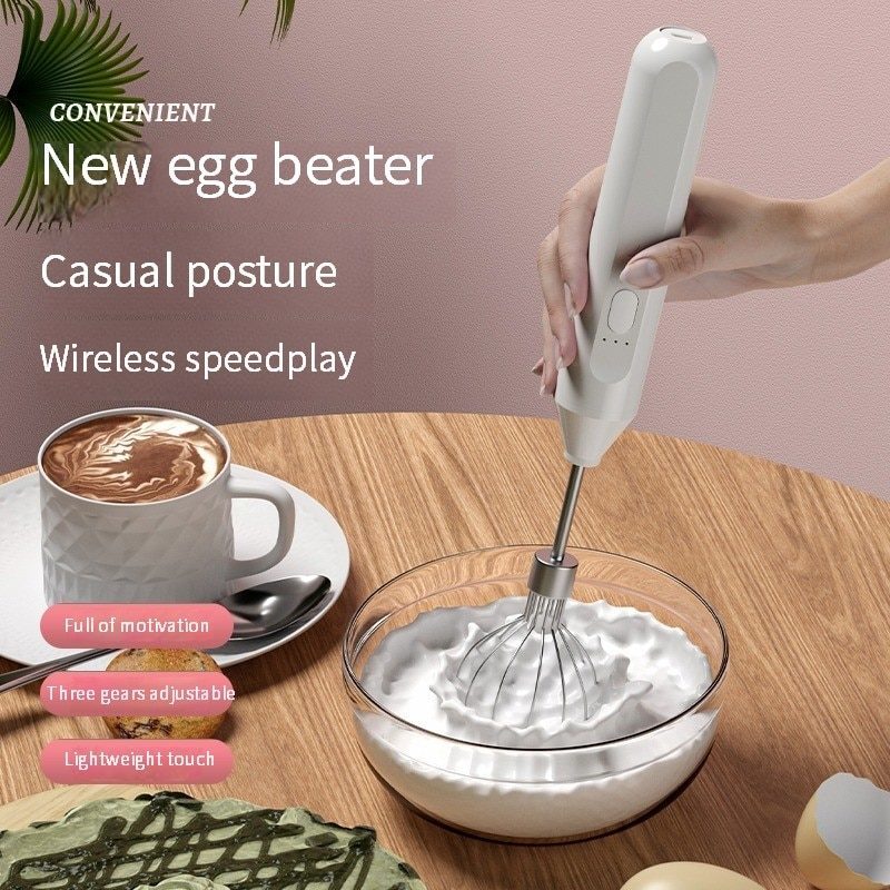 Electric Milk Frother Handheld Egg Beater Coffee Milk Drink Egg Mixer Foamer Foamer Household Kitchen Cooking Tool