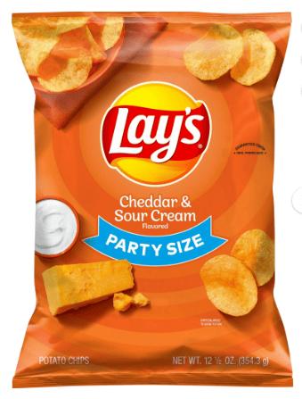 Lay's Cheddar & Sour Cream Flavored Potato Chips, Party Size, 12.5 oz Bag