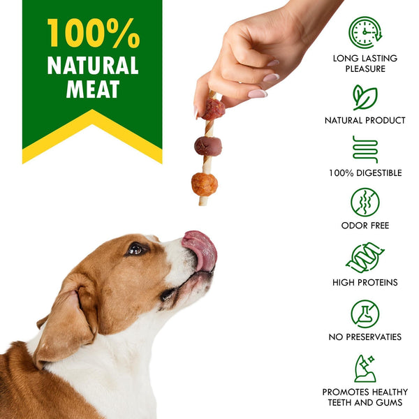 Dog Rawhide Treats with Duck and Chicken Human Grade Meat All Natural Organic Dried Snacks Grain Free Long Lasting Chews for Large and Small Dogs