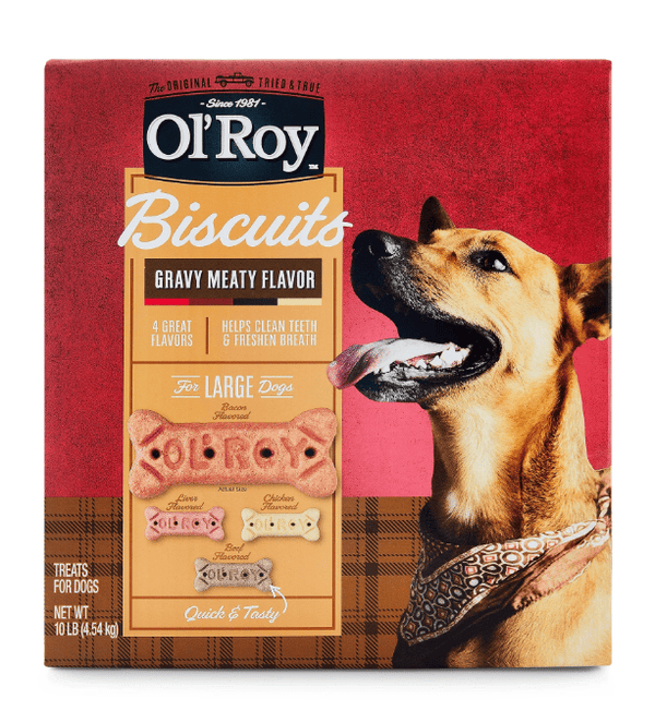 Ol' Roy Multi Flavored Basted Biscuits for Large Breeds, Dry, 10 lb Box