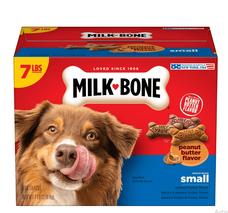 Milk-Bone Peanut Butter Flavor Naturally & Artificially Flavored Dog Biscuits, Crunchy Dog Treats, 7 Pounds