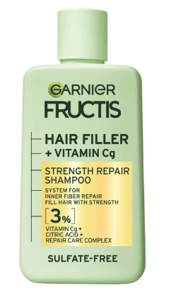 Garnier Fructis Hair Filler Vitamin Cg Strength Repair Shampoo, Adults, Damaged Hair, 10.1 fl oz