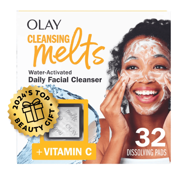 Olay Vitamin C Cleansing Melts Facial Cleanser, Foaming Face Wash for All Skin Types, 32 Count