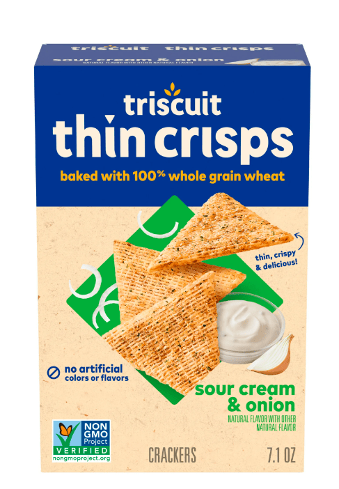 Triscuit Thin Crisps Sour Cream & Onion Whole Grain Wheat Crackers, 7.1 oz