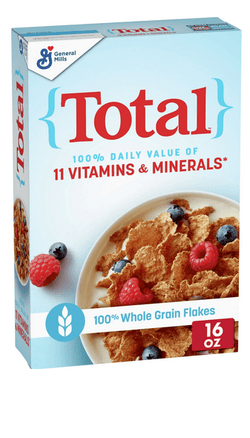 Total Breakfast Cereal, 100% Daily Value of 11 Vitamins & Minerals, 16 oz